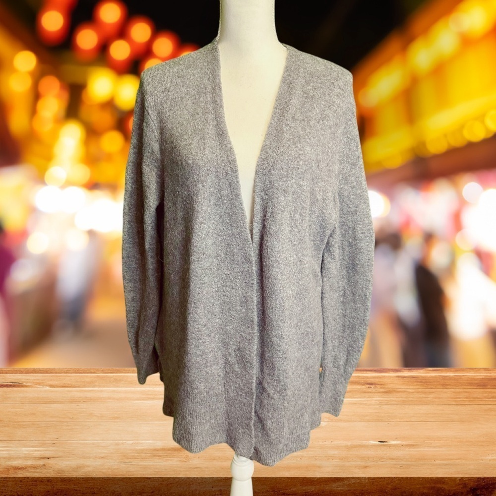 Madewell Wool ‘Cozy Walker Cardigan’ in “Heathered Evening” Gray Size Medium
